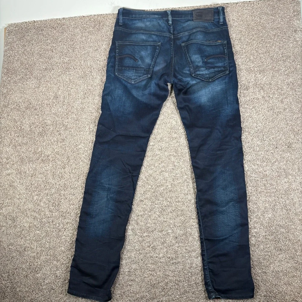 G-Star Raw 3301 Slim Mens Dark Indigo Blue Denim Jeans 31x34 (Fits 34x34)